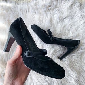 Donald J Pliner Olise Suede Leather MaryJane Heels